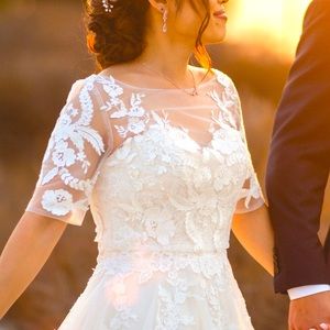Lace 3/4 sleeve bridal top